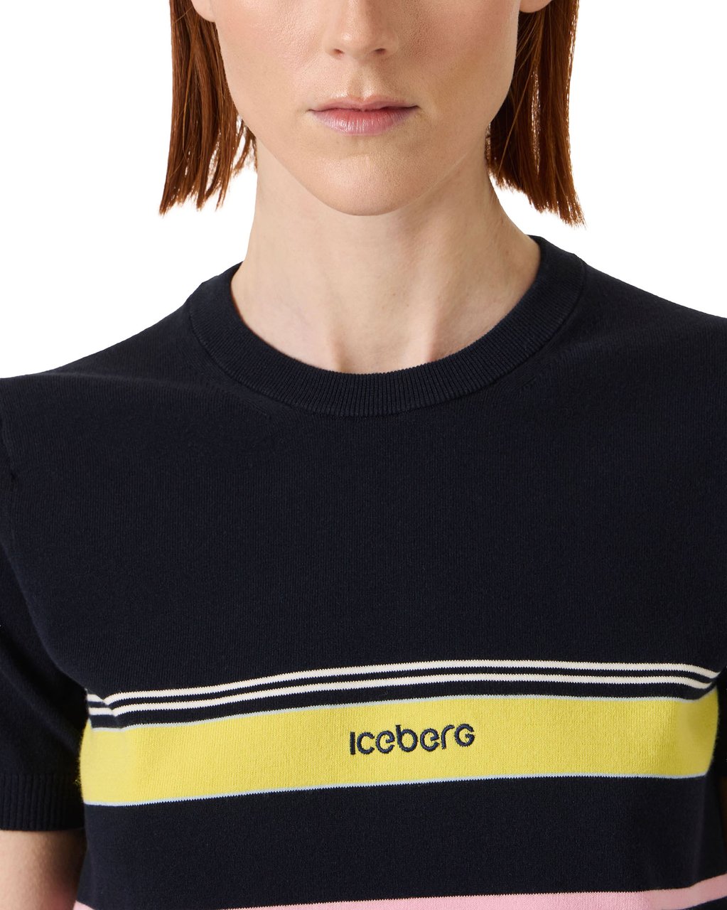 Iceberg Multicolor crew neck T-shirt in stretch cotton Divers