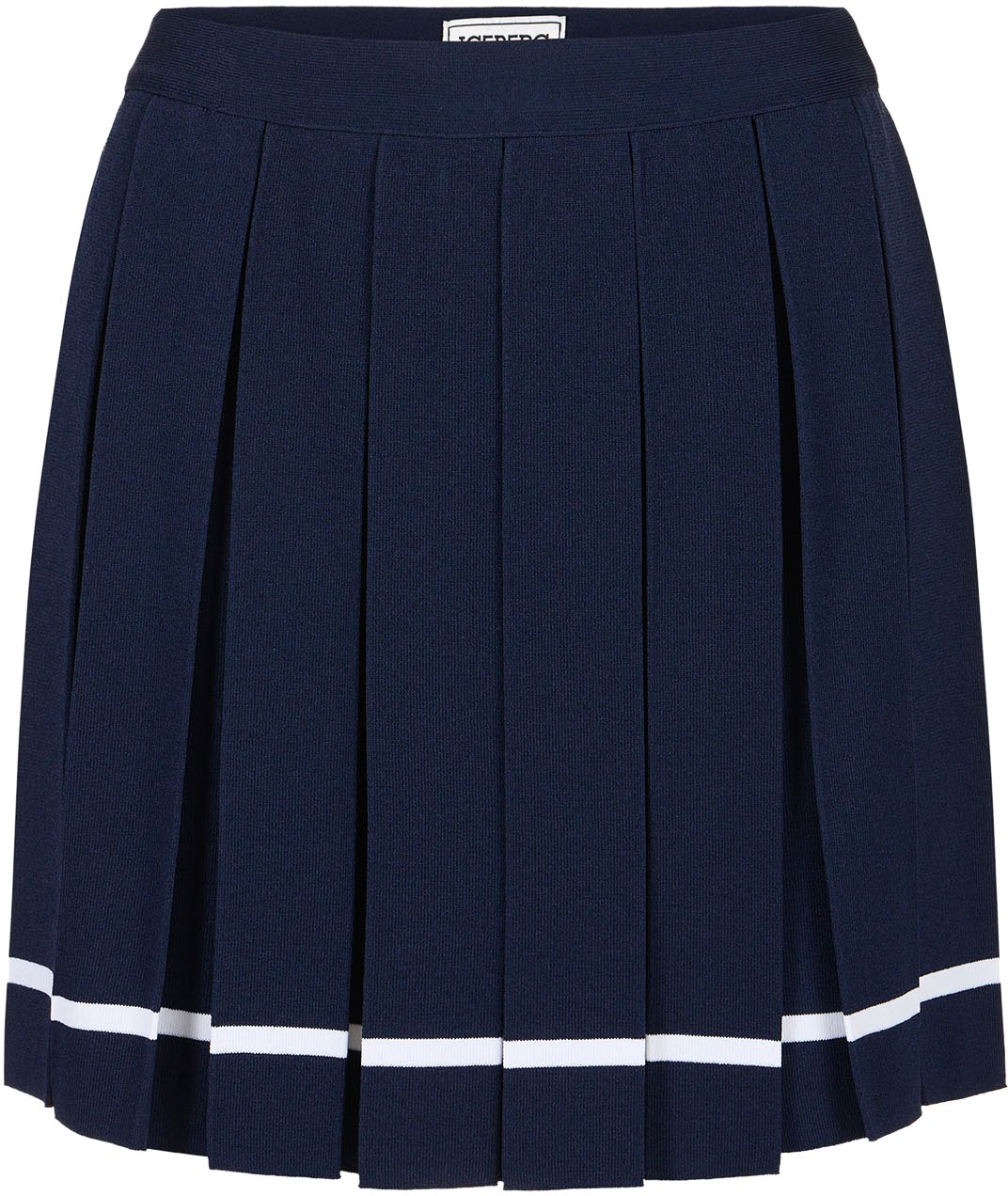 Iceberg Classic blue mini skirt in viscose blend with slit Blauw