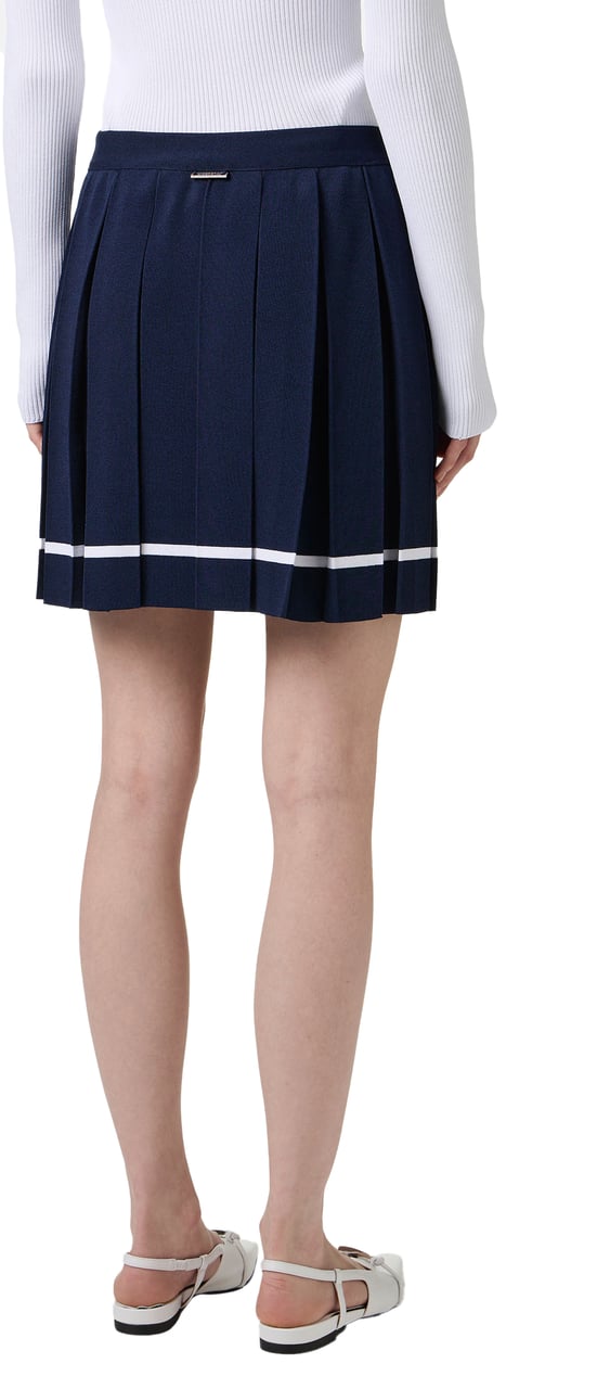 Iceberg Classic blue mini skirt in viscose blend with slit Blauw