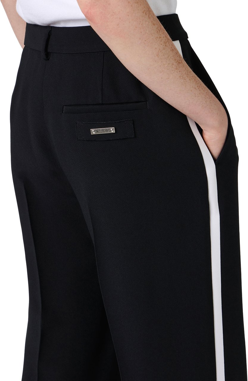 Iceberg Black straight leg pants in viscose cady fabric Zwart
