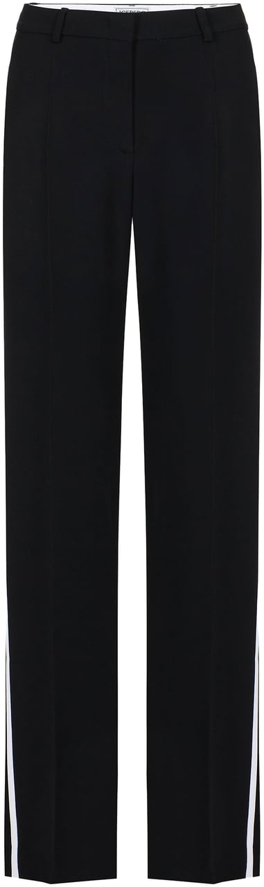 Iceberg Black straight leg pants in viscose cady fabric Zwart