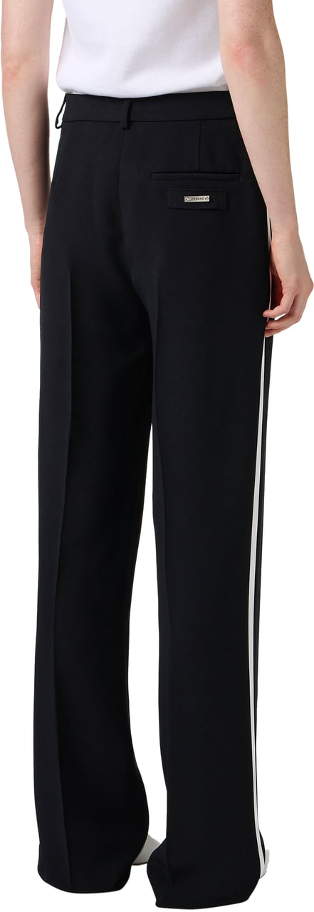 Iceberg Black straight leg pants in viscose cady fabric Zwart