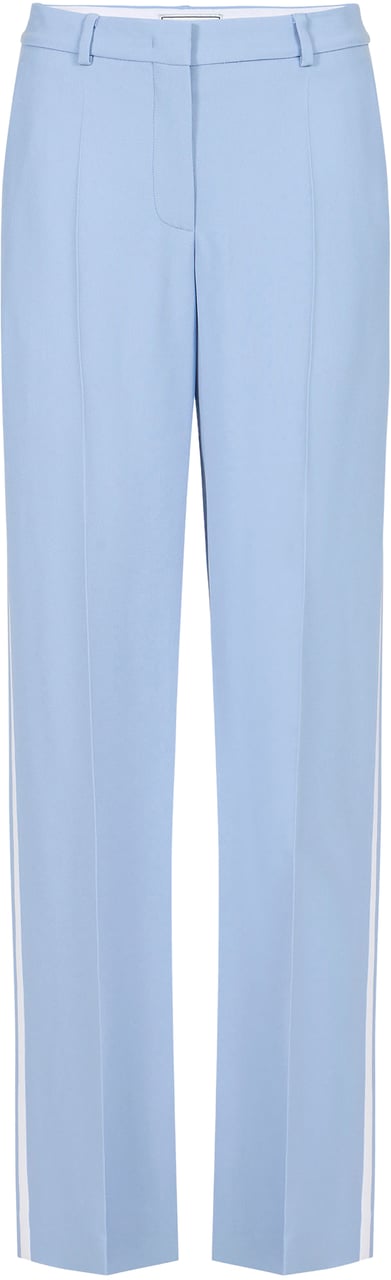 Iceberg Powder blue straight leg pants in viscose cady fabric Blauw