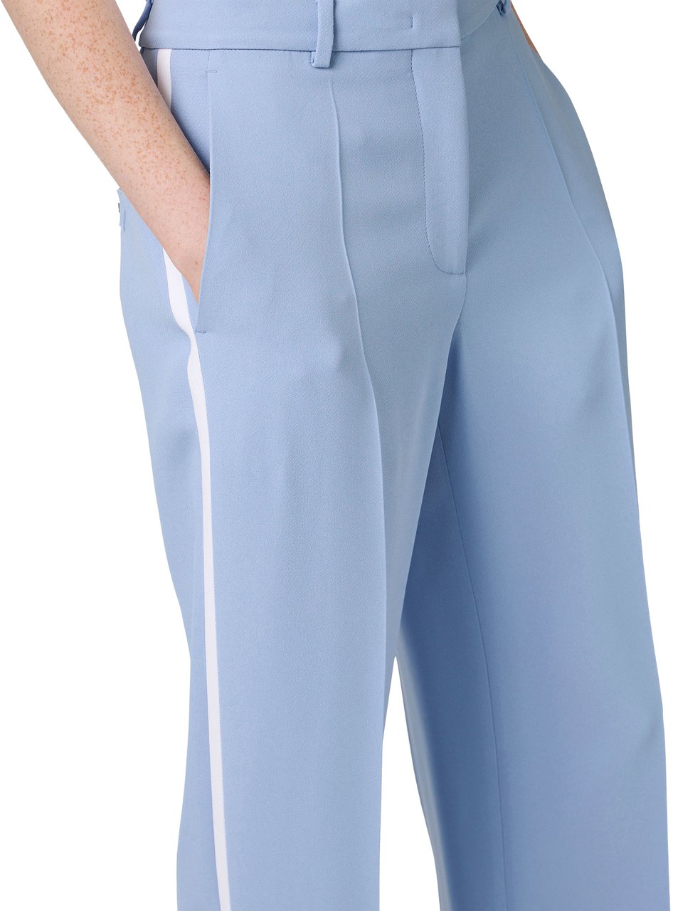 Iceberg Powder blue straight leg pants in viscose cady fabric Blauw