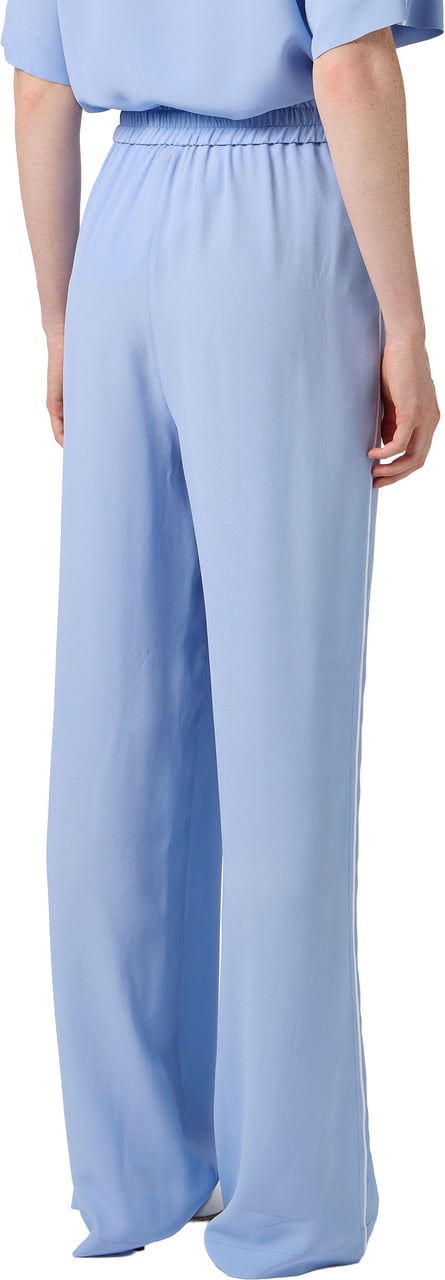Iceberg Powder blue jogging fit pants in crepe de chine silk blend Blauw