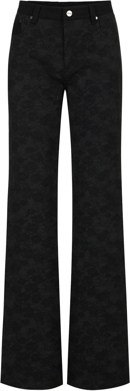 Iceberg Black regular fit pants in technical jacquard fabric Zwart