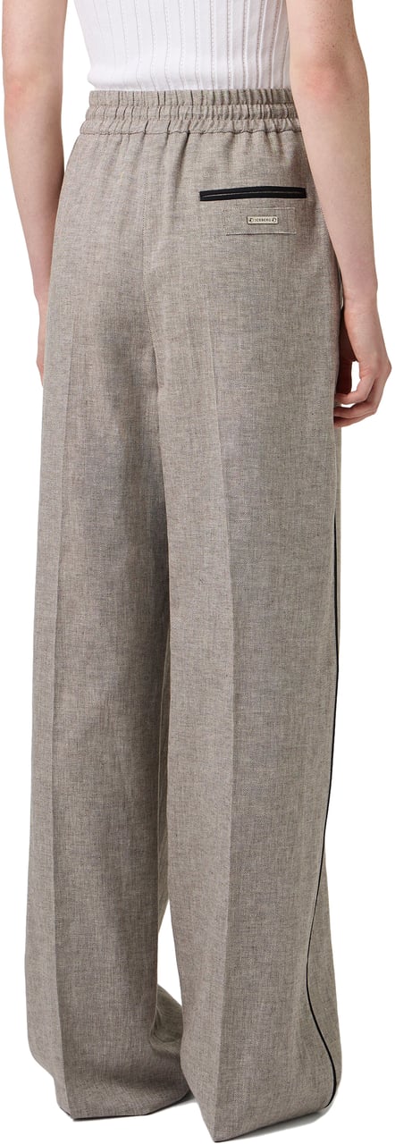 Iceberg Relaxed fit rope-colored diagonal linen blend pants Bruin