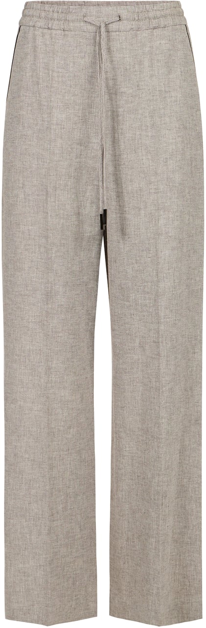 Iceberg Relaxed fit rope-colored diagonal linen blend pants Bruin