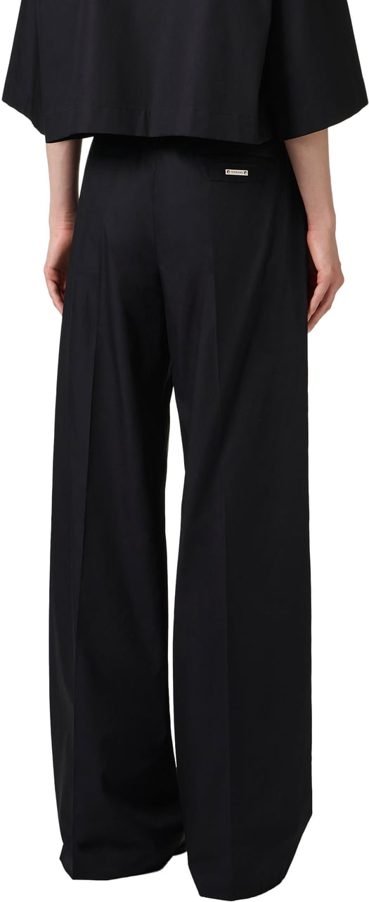 Iceberg Comfort fit black cotton poplin straight leg pants Zwart