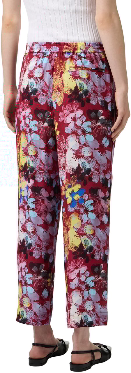 Iceberg Floral patterned jogging fit pants with red bottom in sustainable viscose Divers