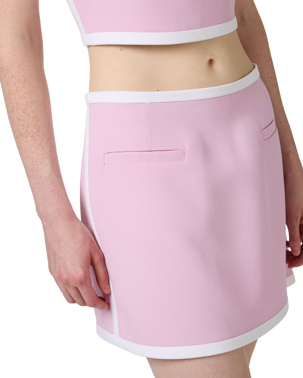 Iceberg Pink low-waisted mini-fit viscose cady skirt Roze