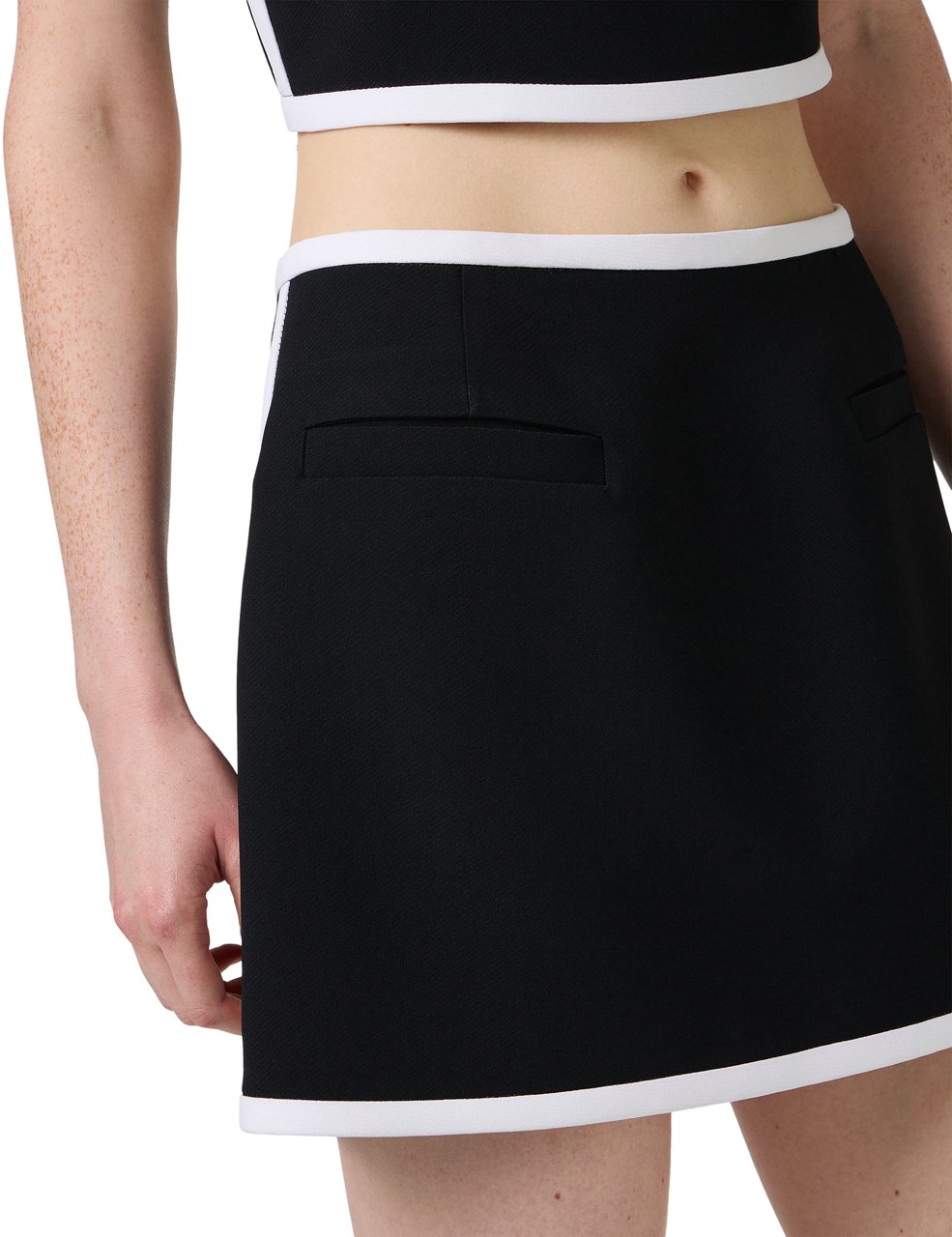 Iceberg Black low-waisted mini-fit viscose cady skirt Zwart