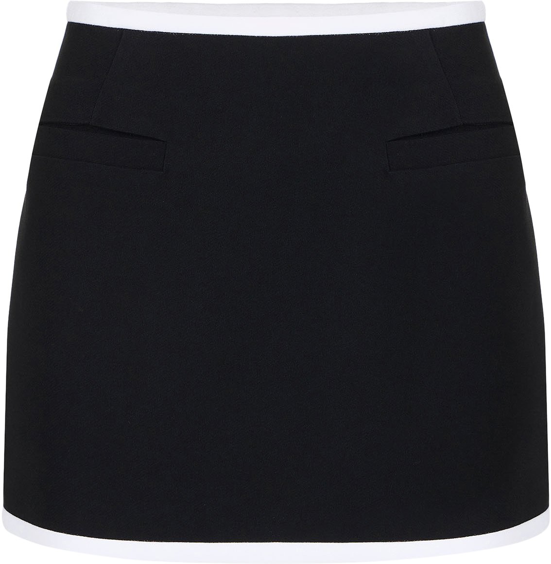 Iceberg Black low-waisted mini-fit viscose cady skirt Zwart