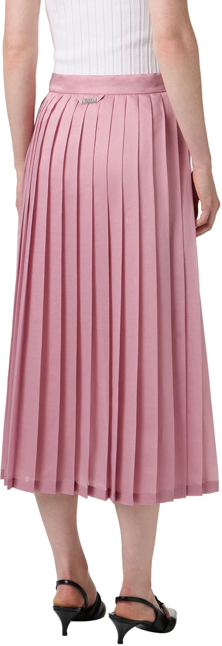 Iceberg Regular fit pink muslin pleated skirt Roze