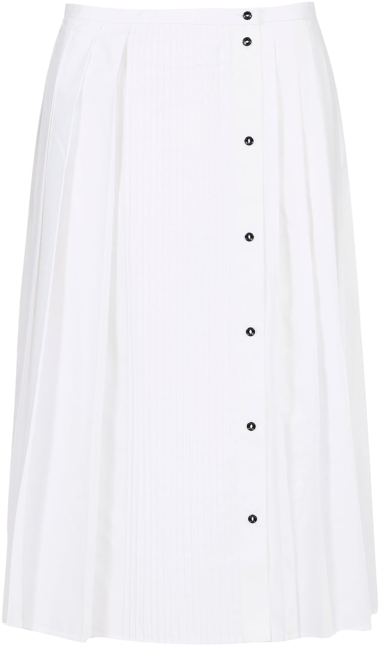 Iceberg Optic white relaxed fit skirt with pleats in cotton poplin Wit