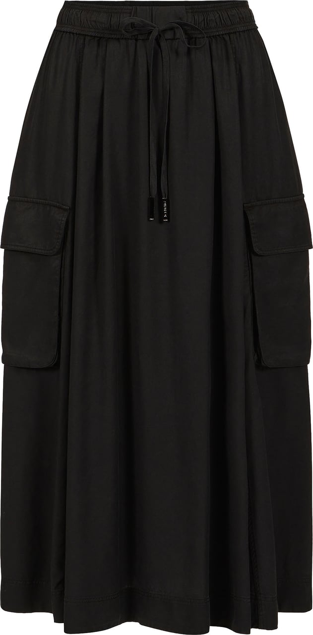 Iceberg Black relaxed fit skirt with drawstring in technical fabric Zwart