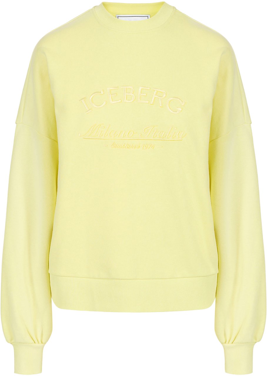 Iceberg Regular fit yellow sweatshirt in sustainable fabric with embroidered logo Geel