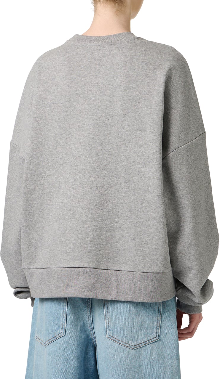 Iceberg Regular fit light gray melange sweatshirt in sustainable fleece fabric with dinosaur patch Grijs