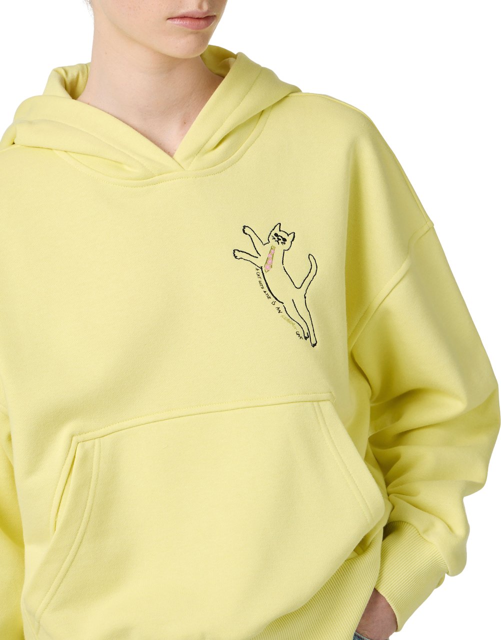 Iceberg Cropped fit yellow hoodie in sustainable technical cotton Geel