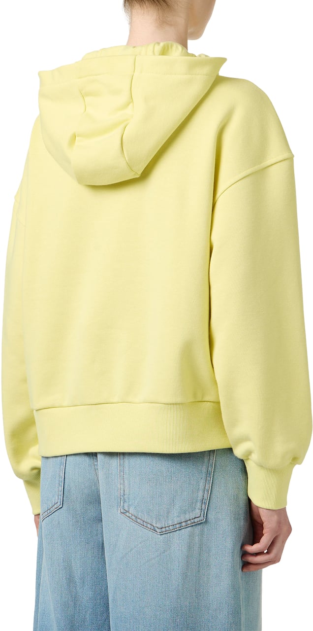 Iceberg Cropped fit yellow hoodie in sustainable technical cotton Geel