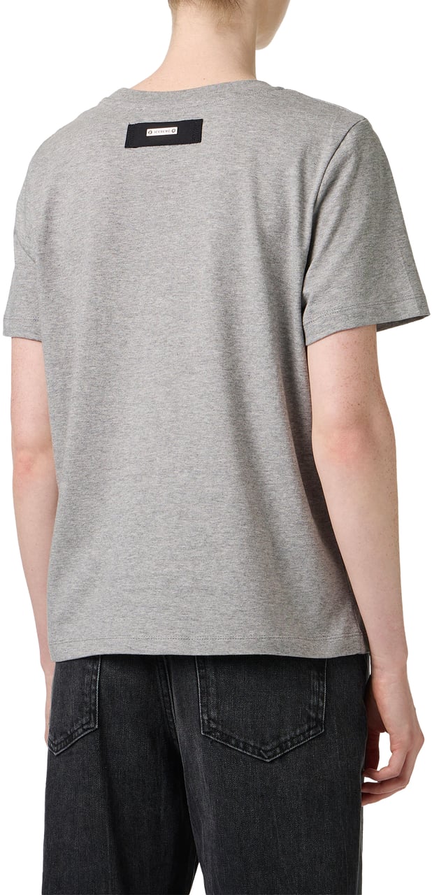 Iceberg Light gray melange slim fit cotton jersey T-shirt, with bear embroidery Grijs