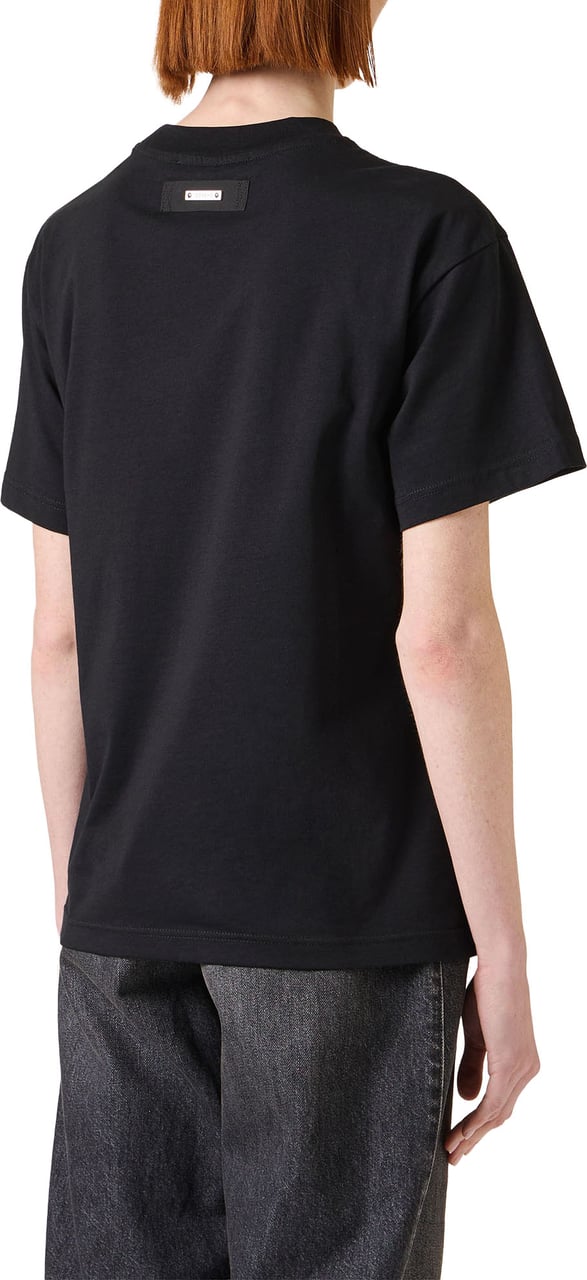 Iceberg Regular fit black T-shirt in sustainable cotton jersey with embroidered cat print Zwart