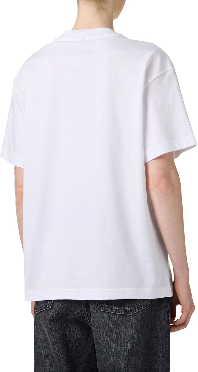 Iceberg Optic white, regular fit cotton jersey T-shirt with check detail Wit