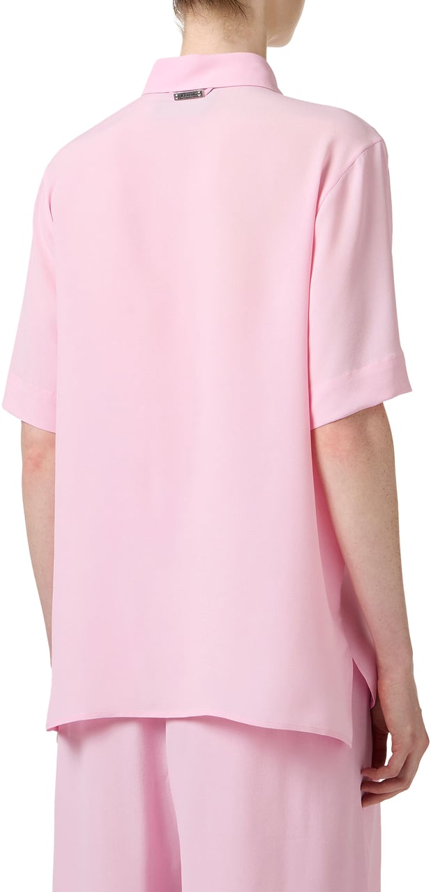 Iceberg Pink comfort fit, silk-blend crepe de chine shirt Roze