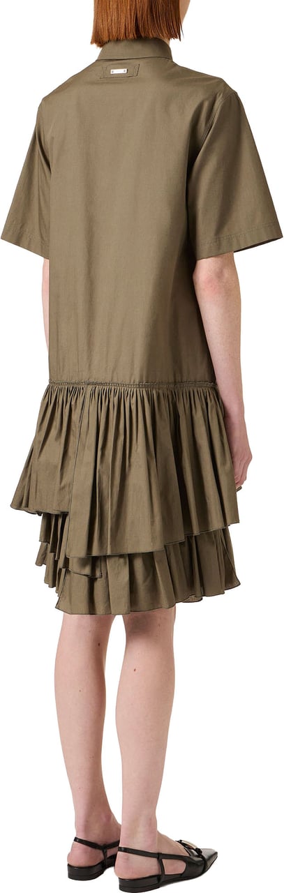 Iceberg New shape short-sleeved khaki dress in cotton poplin Groen