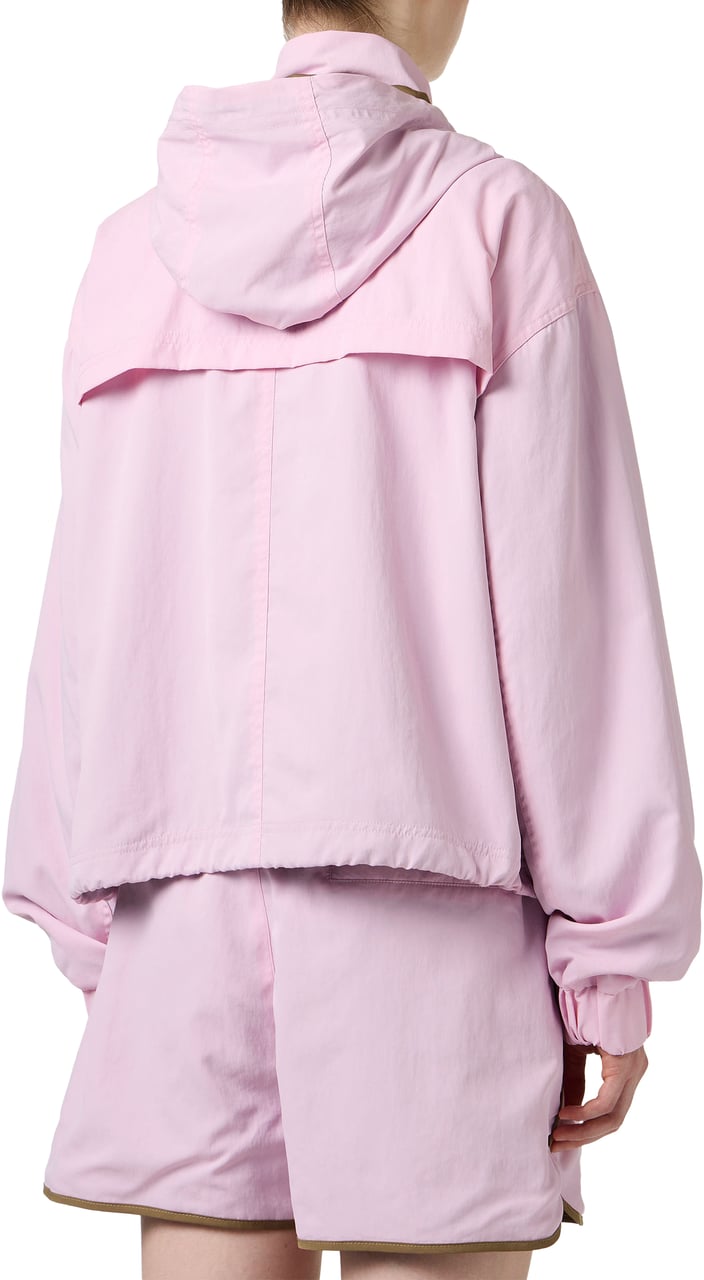 Iceberg Comfort fit pink jacket in technical nylon and Iceberg 3D print Roze