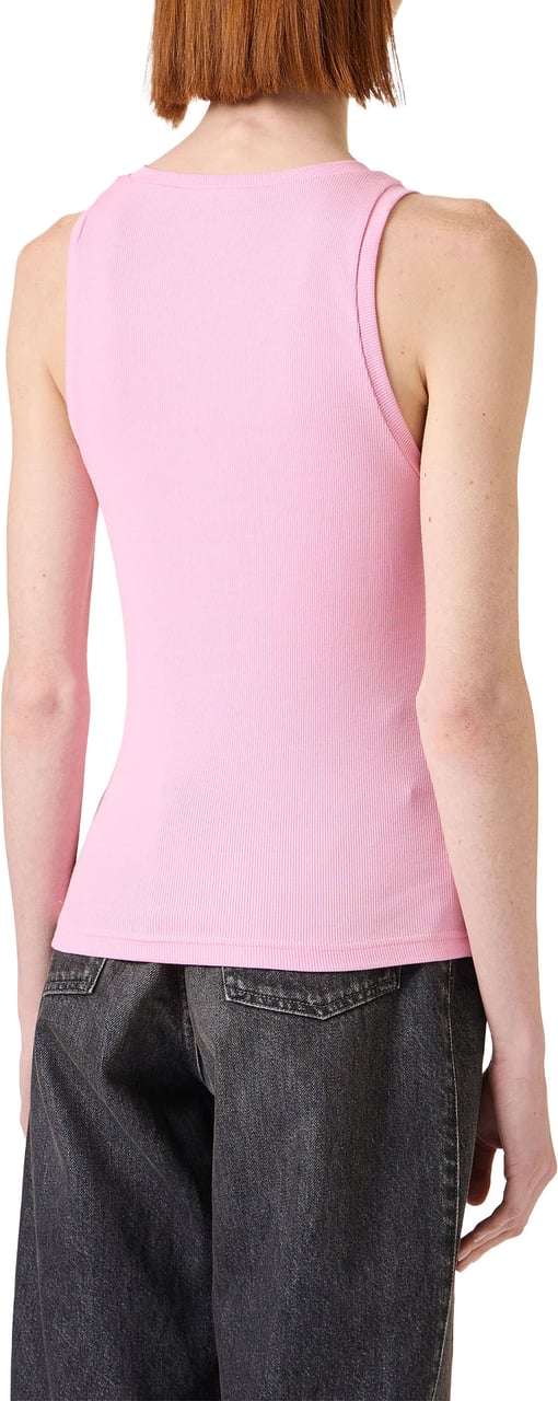 Iceberg Pink ribbed stretch cotton jersey tank top Roze