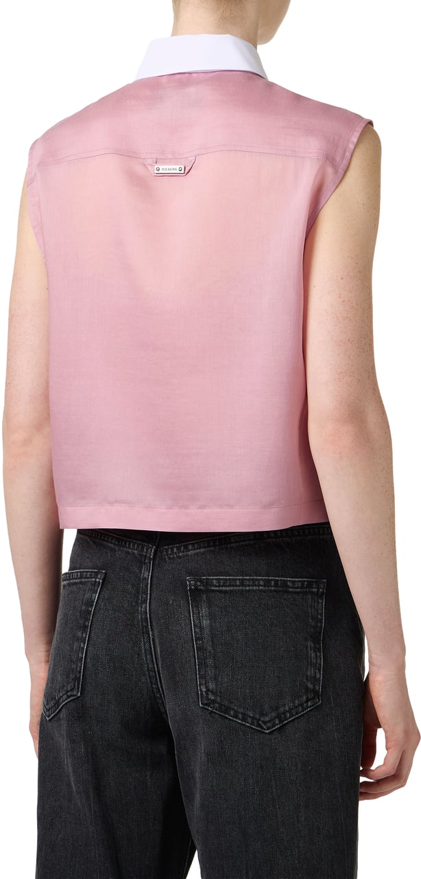 Iceberg Regular fit pink top in technical muslin with slip lining Roze