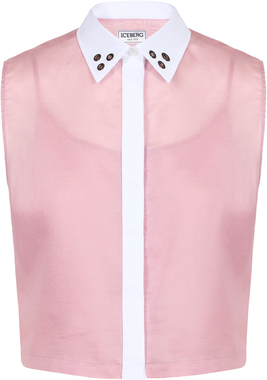 Iceberg Regular fit pink top in technical muslin with slip lining Roze