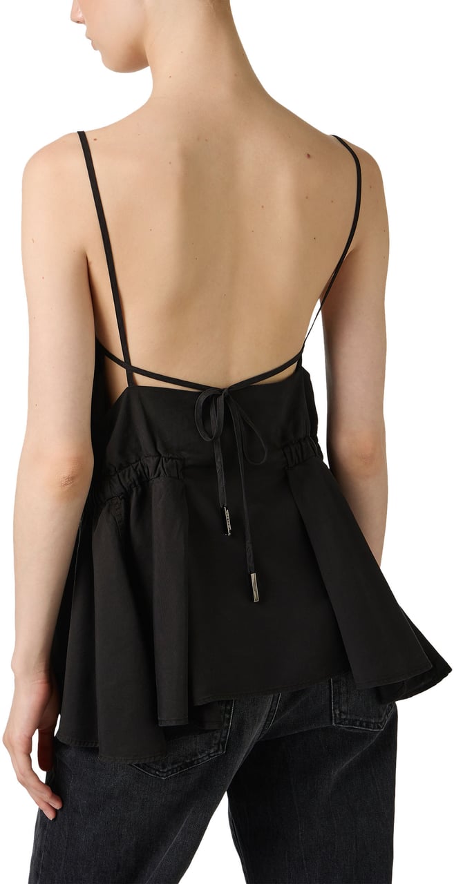 Iceberg New special fit black top in flowing fabric Zwart