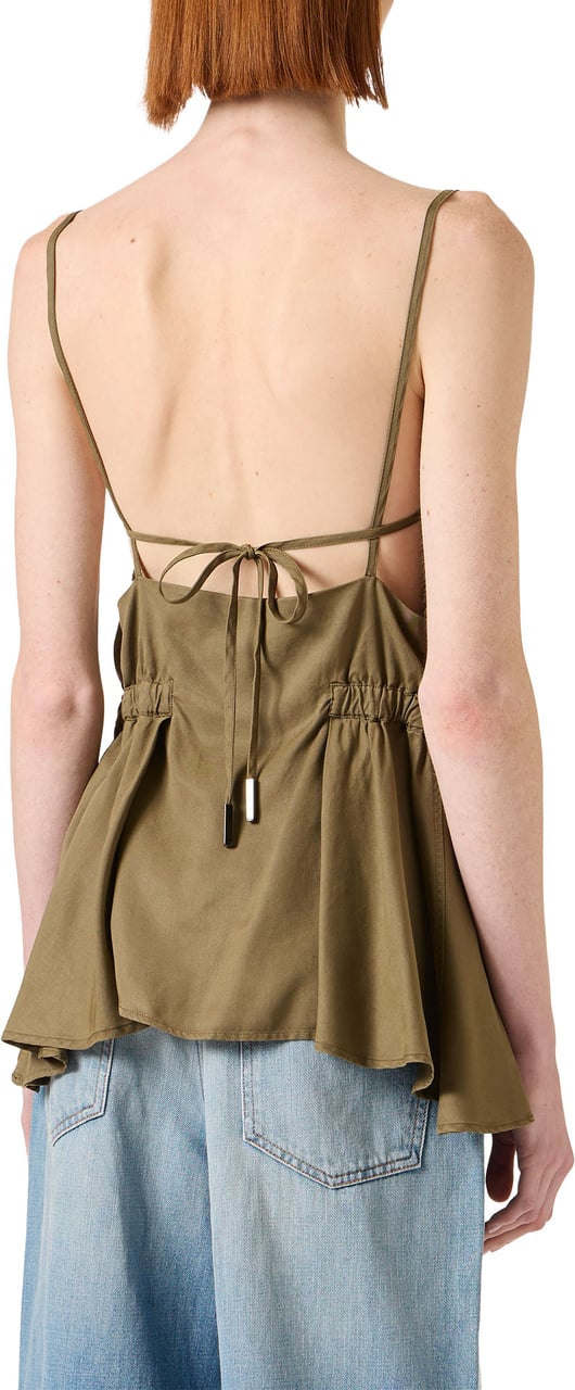 Iceberg New special fit khaki top in flowing fabric Groen
