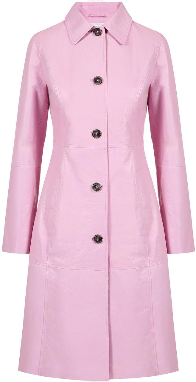 Iceberg Pink two-tone nappa leather coat with logo Roze