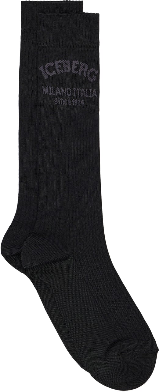 Iceberg Black socks in technical viscose Zwart