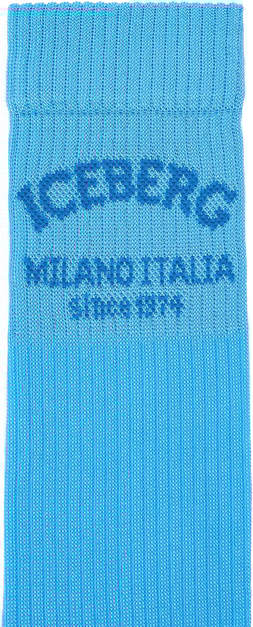 Iceberg Powder blue socks in technical viscose Blauw