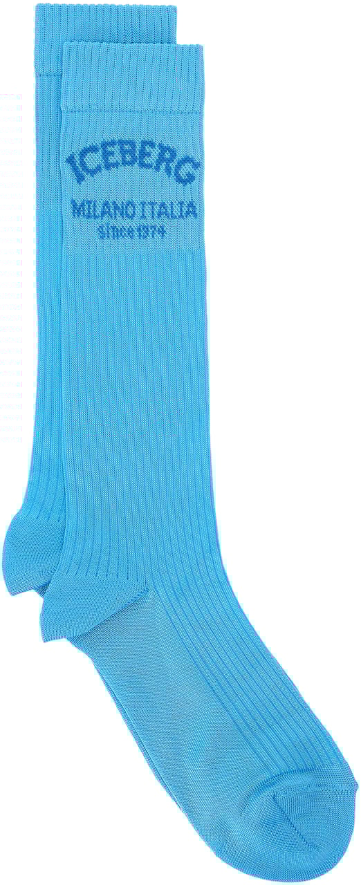 Iceberg Powder blue socks in technical viscose Blauw