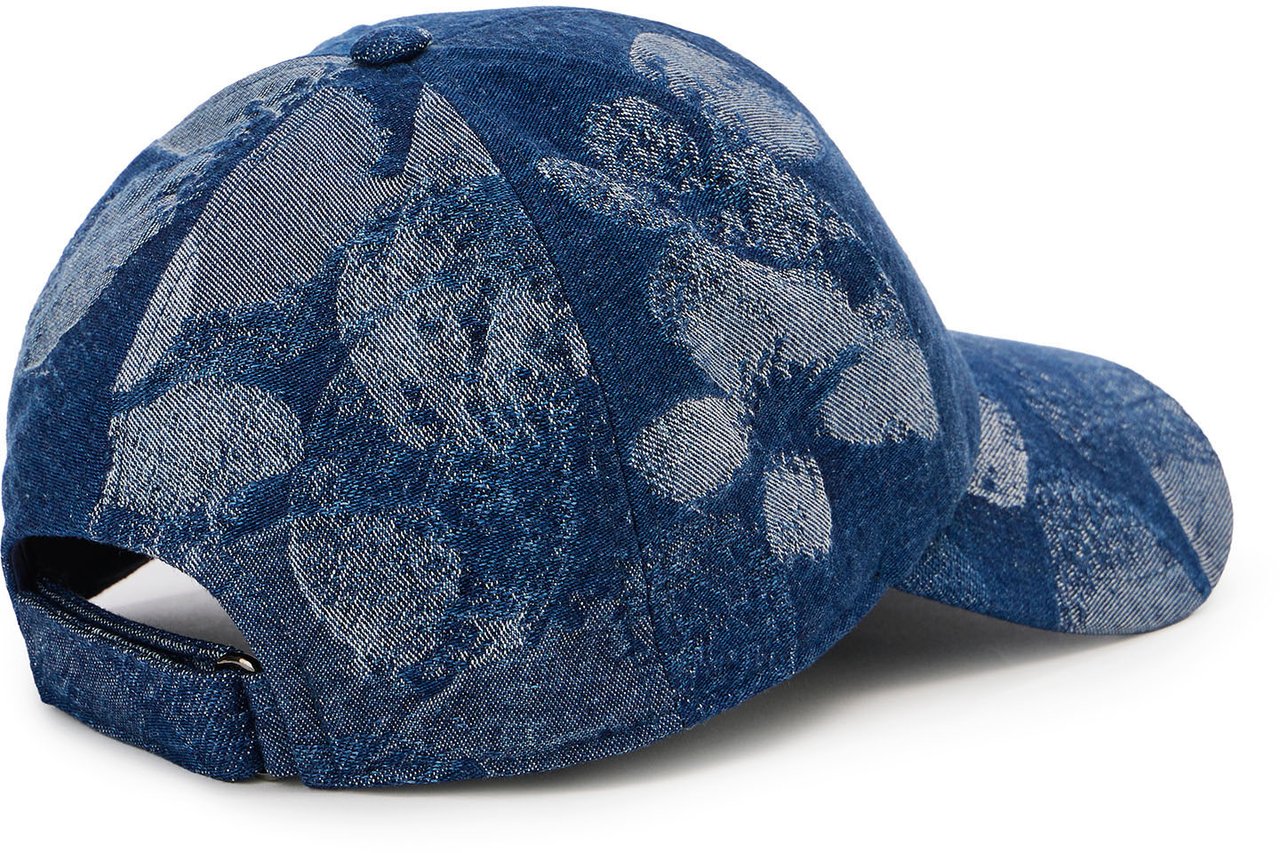 Iceberg Indigo floral jacquard denim baseball cap Blauw