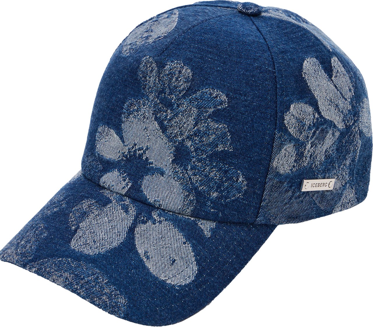 Iceberg Indigo floral jacquard denim baseball cap Blauw