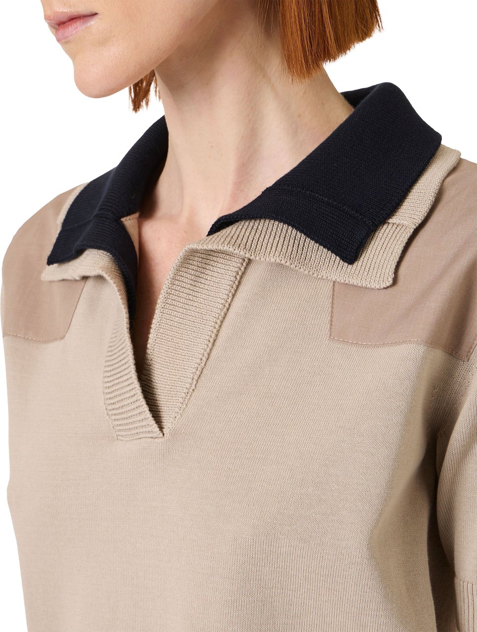 Iceberg Slim fit light khaki short-sleeved polo sweater in a plain knit Bruin