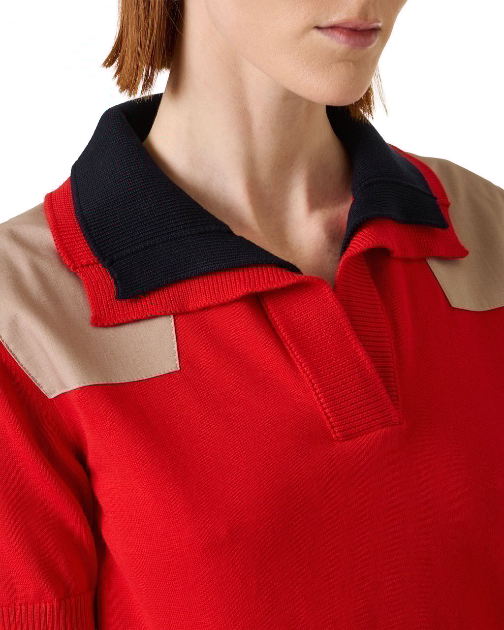 Iceberg Slim fit red short-sleeved polo sweater in a plain knit Rood