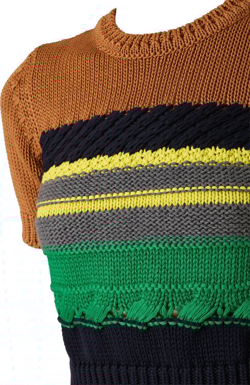 Iceberg Multicolored short-sleeved cotton crew neck sweater Divers