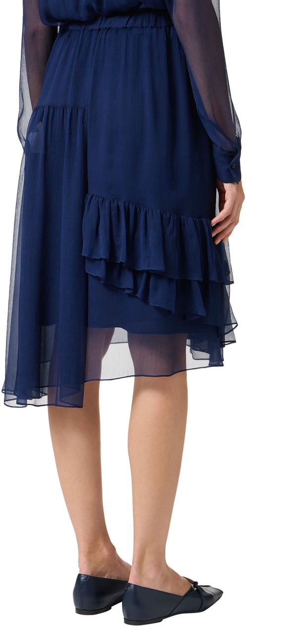 Iceberg Soft blue asymmetrical skirt in silk crepe with a regular waist Blauw