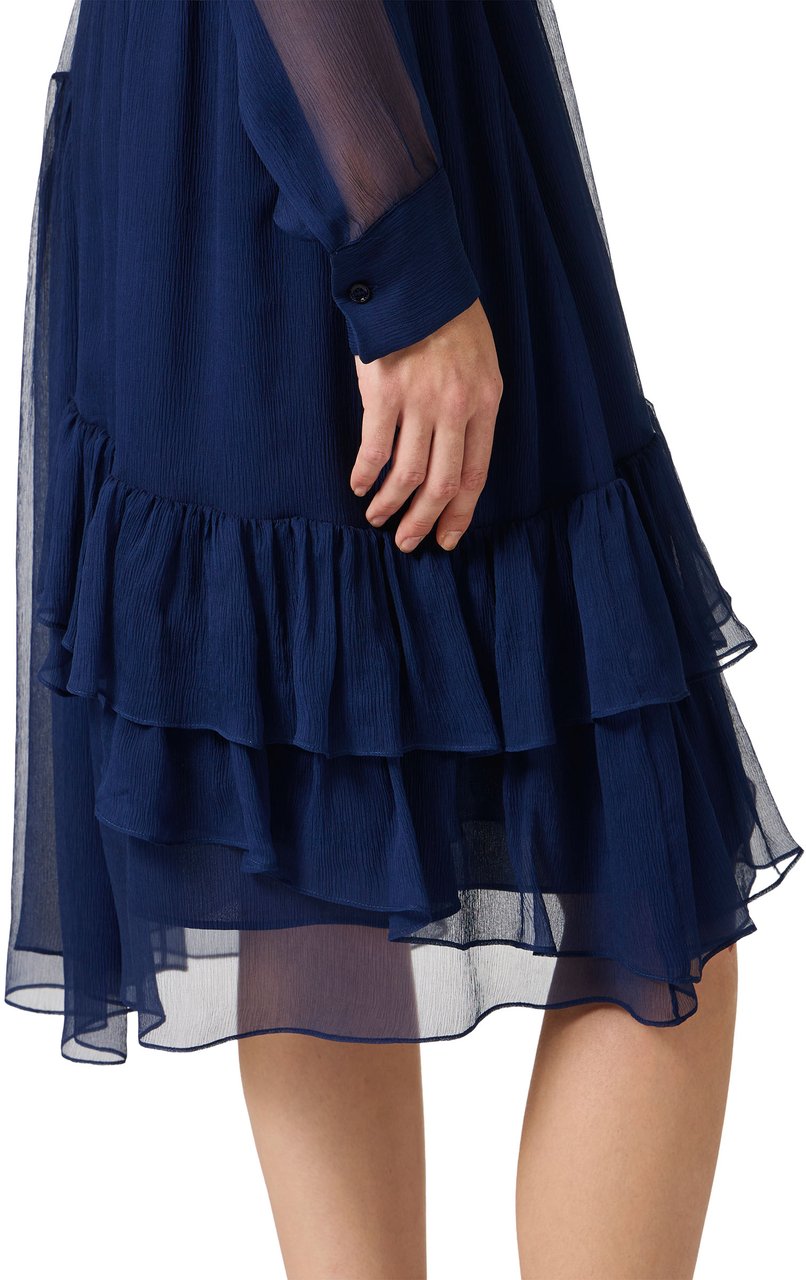 Iceberg Soft blue asymmetrical skirt in silk crepe with a regular waist Blauw