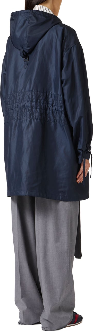 Iceberg Midnight blue, oversized fit nylon sports short jacket with hood Blauw
