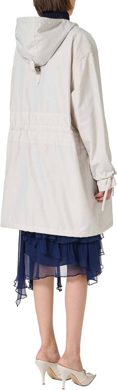 Iceberg Sand-colored, oversized fit nylon sports short jacket with hood Divers