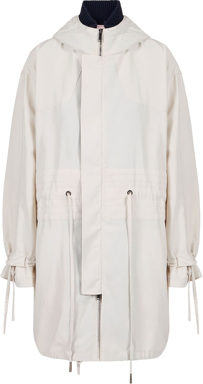 Iceberg Sand-colored, oversized fit nylon sports short jacket with hood Divers