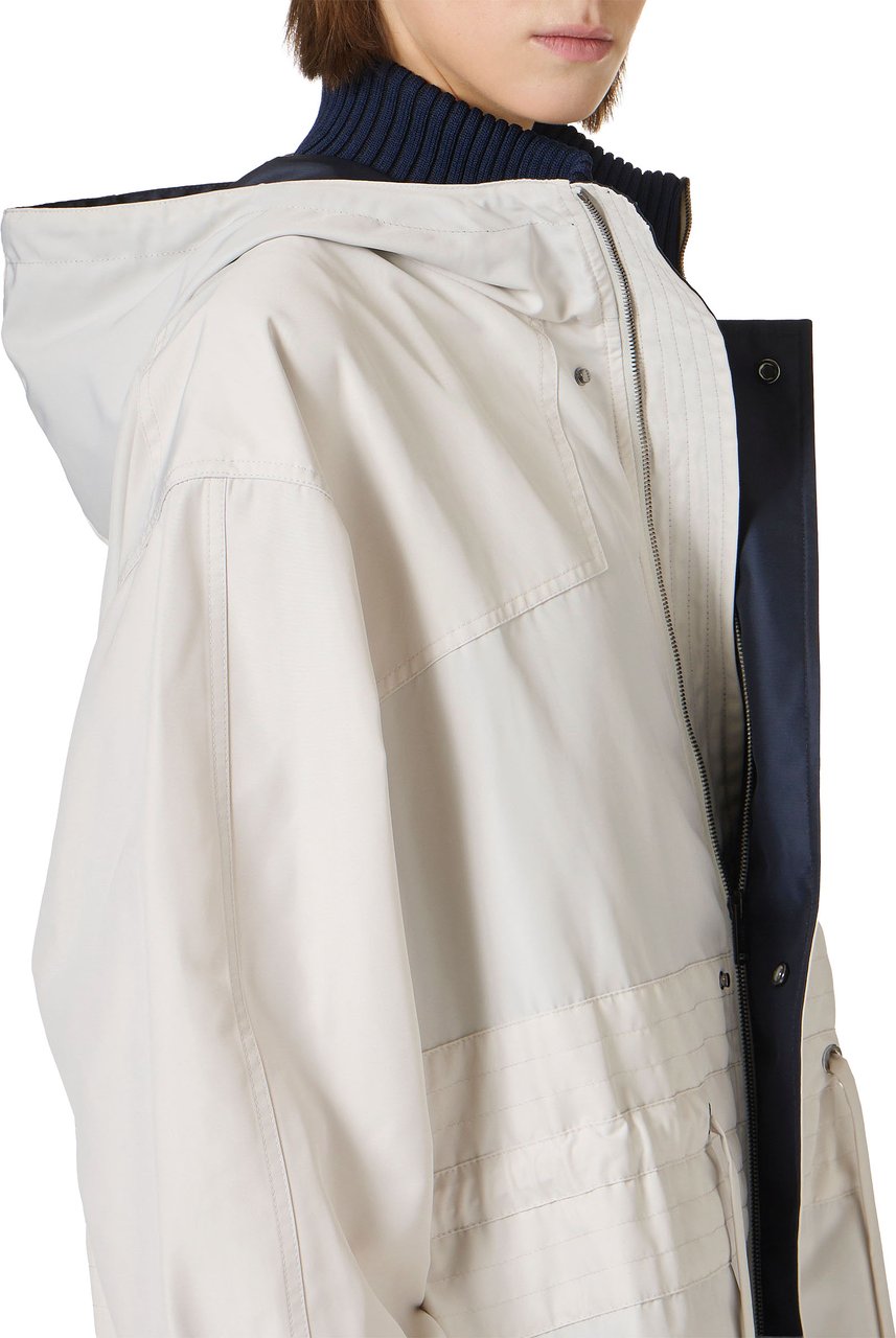 Iceberg Sand-colored, oversized fit nylon sports short jacket with hood Divers